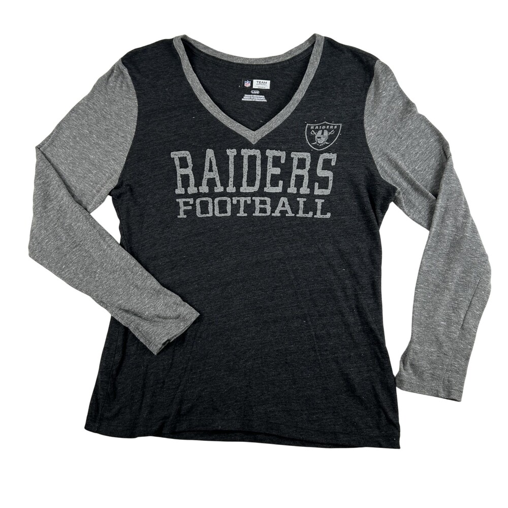 Las Vegas Raiders Shirt Womens Large NFL Football Team Apparel Long Sleeve